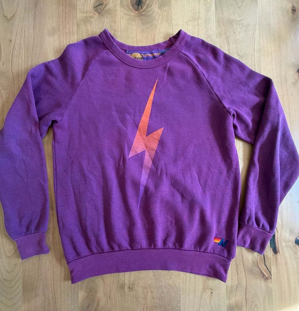 Aviator Nation Bolt Sweatshirt Size M Purple